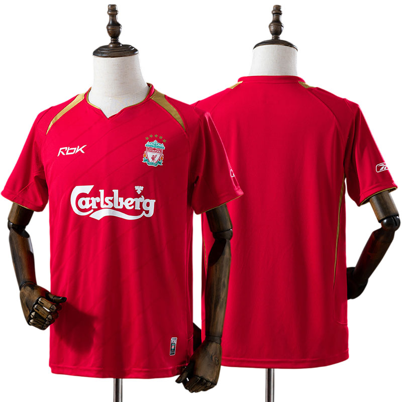 Liverpool 2005/06 retro hjemmebanetrøje - rød Champions League fodboldtrøje