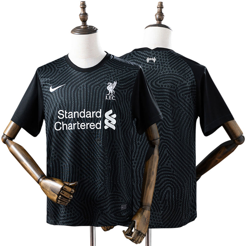 Liverpool 2020/21 retro målmandstrøje - sort herre fodboldtrøje