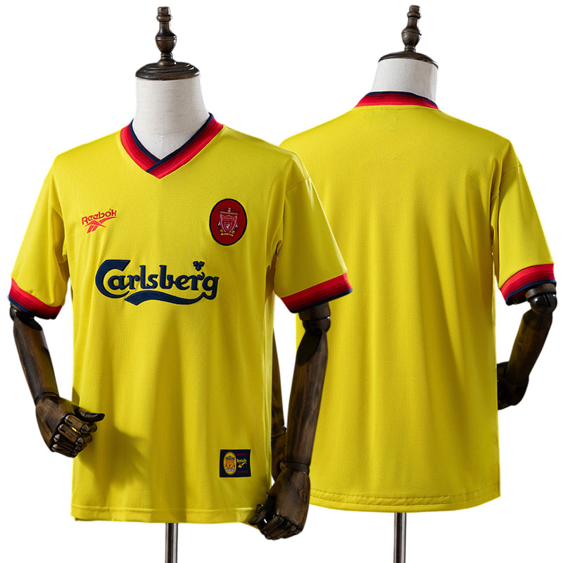 Liverpool FC 1997/98 gul retro udebanetrøje