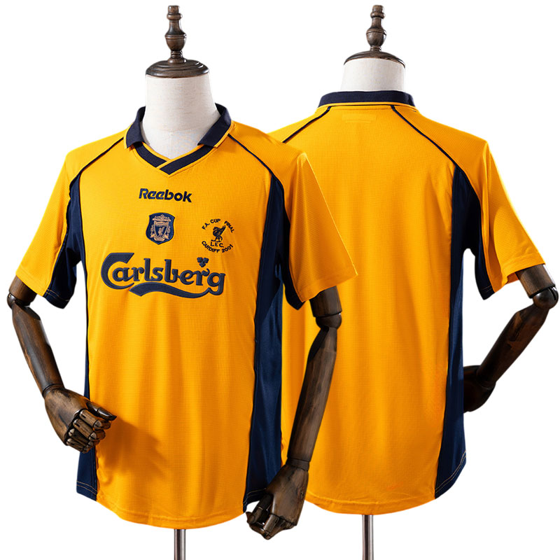 Liverpool FC 2000/01 retro udebanetrøje - orange herre fodboldtrøje