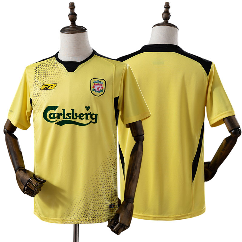 Liverpool FC retro gul fodboldtrøje 2004-05 udebanetrøje