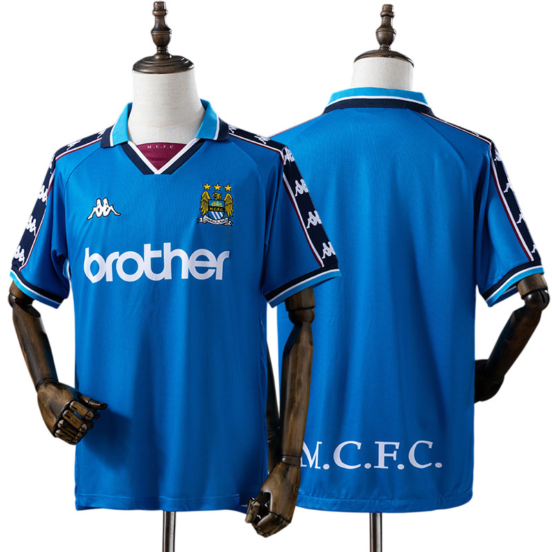 Manchester City 1997/98 retro hjemmebanetrøje til mænd - klassisk design
