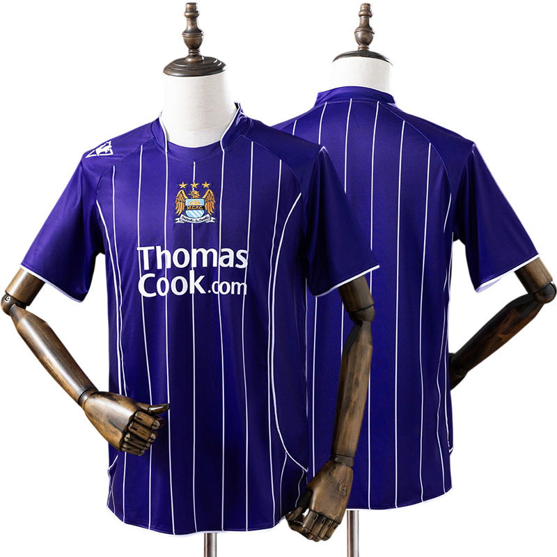 Manchester City udebanetrøje 2007/08 retro fodboldtrøje til mænd