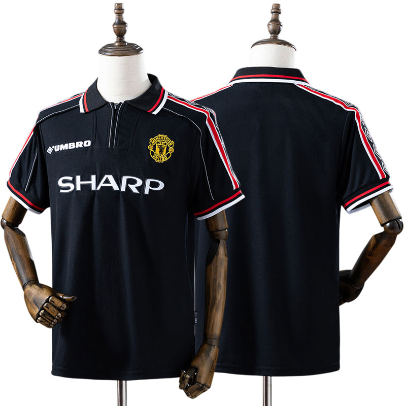Manchester United 1998/99 sort retro fodboldtrøje til mænd