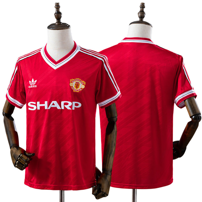 Manchester United retro fodboldtrøje 1986-88 - rød hjemmebanetrøje