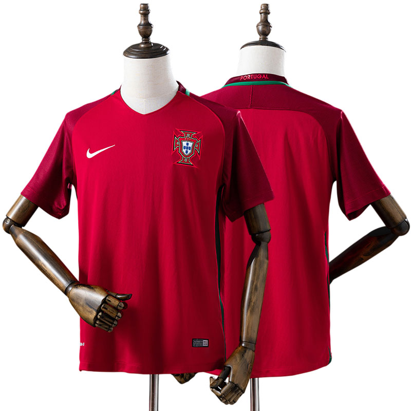 Portugal EM 2016 hjemmebanetrøje - retro fodboldtrøje til herre