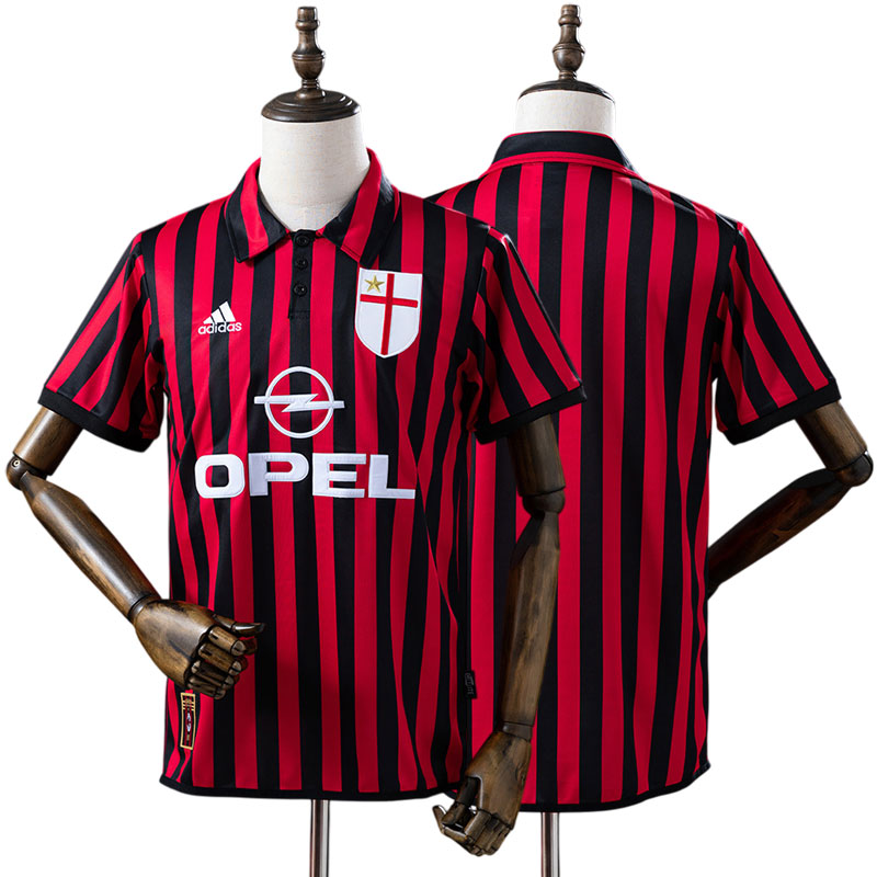 Retro AC Milan 1999-2000 herre hjemmebane fodboldtrøje