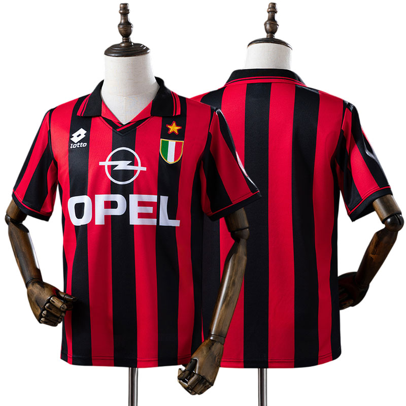 Retro AC Milan hjemmebanetrøje 1996/97 - ikonisk rød/sort trøje