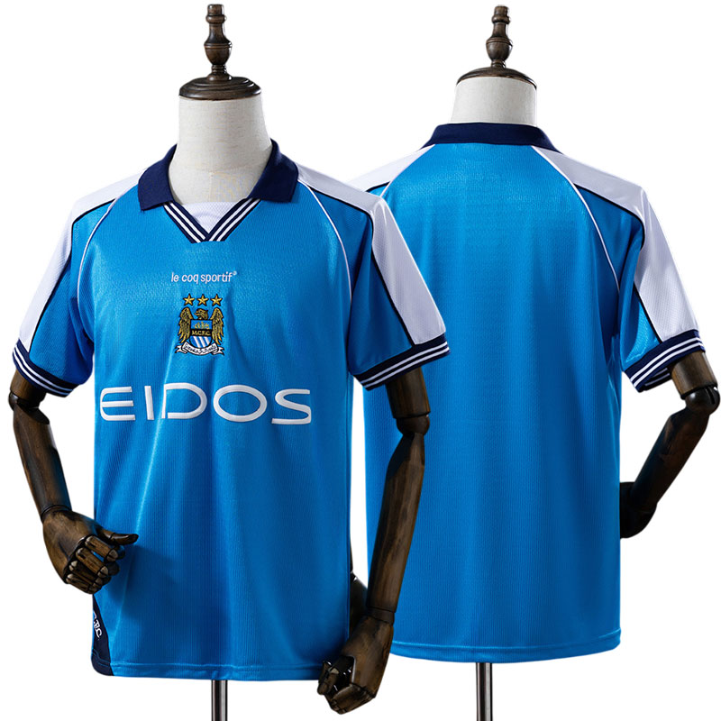 Retro Manchester City hjemmebanetrøje - 1999/01 sæson fodboldtrøje