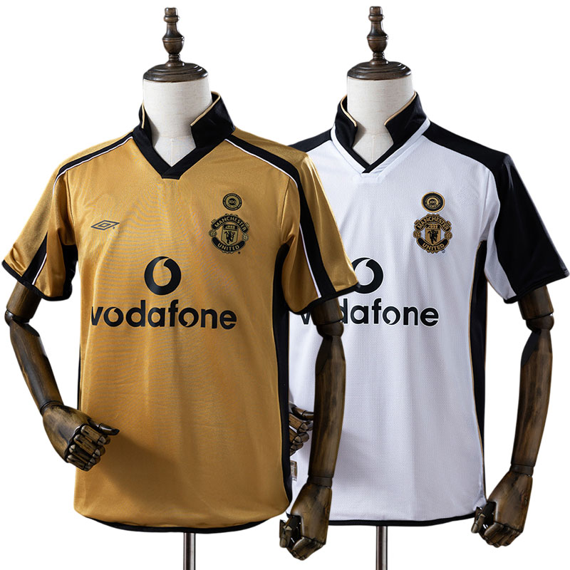 Retro Manchester United 2001/02 fodboldtrøje til mænd - 100-års vendbar design