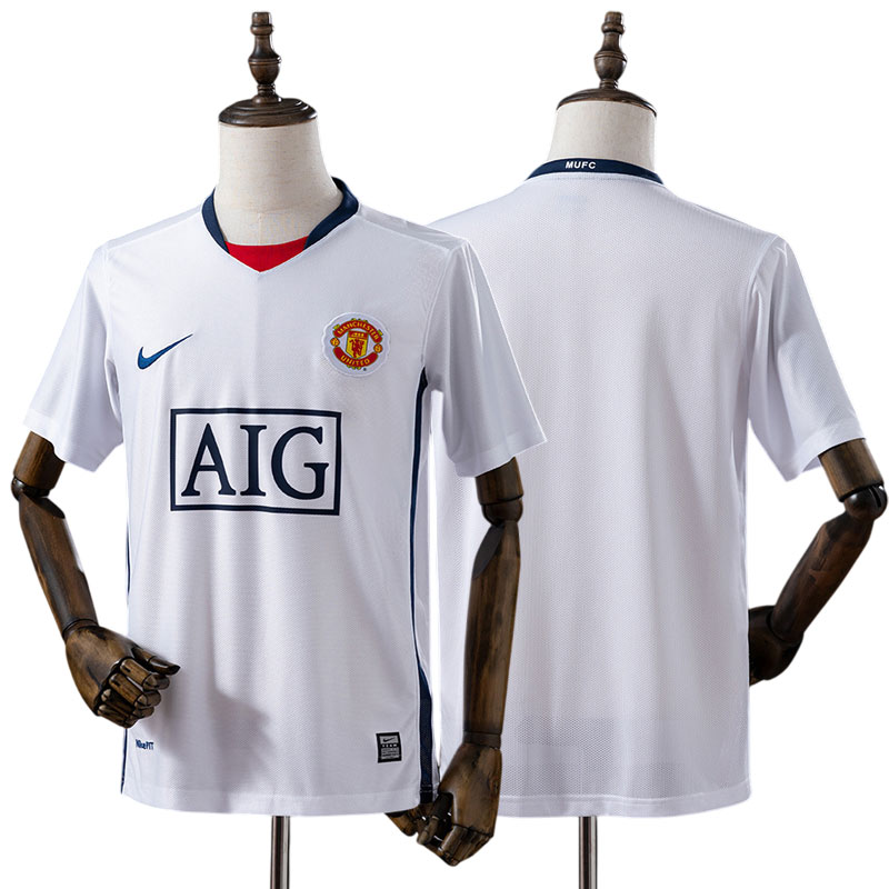 Retro Manchester United udebanetrøje 2008/09 - hvid design
