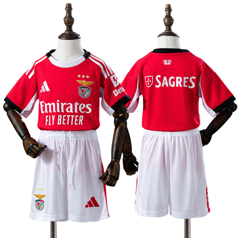 SL Benfica 25/26 hjemmebane sæt til børn – trøje og shorts