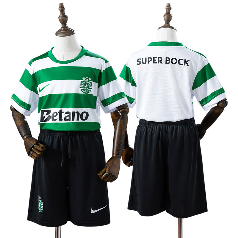 Sporting Lissabon fodboldtrøje børn 25/26 - hjemmebanetrøje med shorts