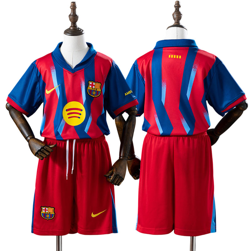 Barcelona 25/26 fjerdetrøje børn - fodboldtrøje og shorts sæt