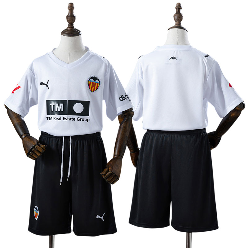 Børn Valencia hjemmebanetrøje 2025/26 - komplet fodboldsæt