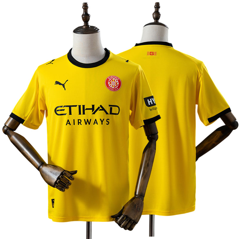 Girona FC 25/26 udebanetrøje til mænd - gul fodboldtrøje