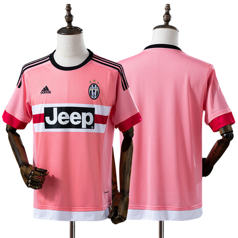 Juventus 2015/16 retro udebanetrøje - pink kortærmet fodboldtrøje