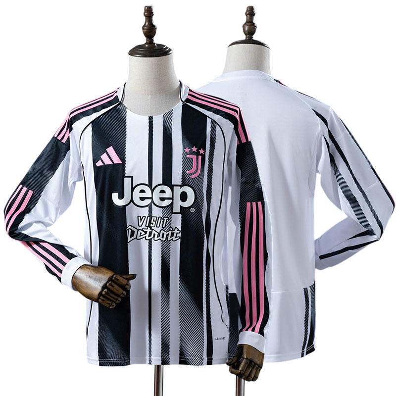 Juventus 2025/26 hjemmebanetrøje - langærmet herre fodboldtrøje