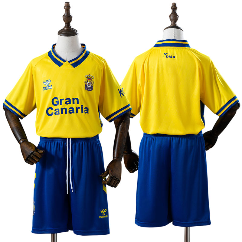 Las Palmas 2025/26 børne fodboldsæt - gul hjemmebanetrøje til drenge og piger
