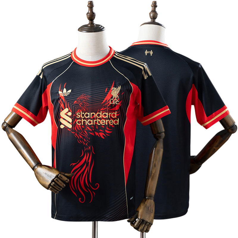 Liverpool 2025/26 special edition trøje - sort rød guld fønix design