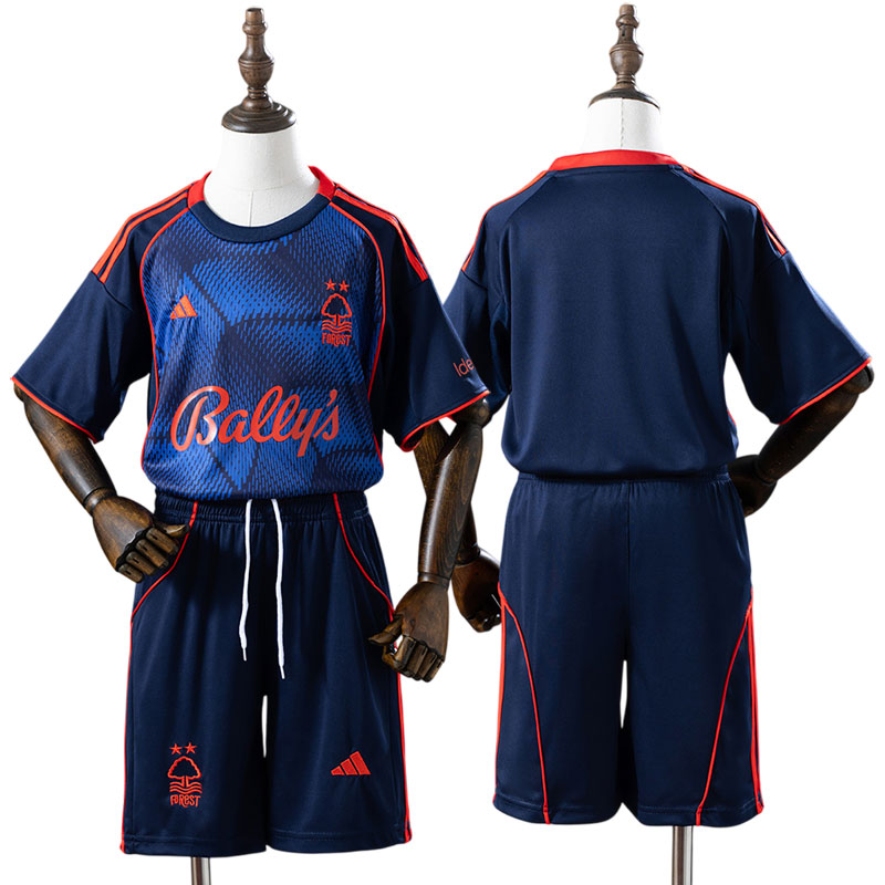 Nottingham Forest børnefodboldsæt 25/26 - tredje trøje og shorts