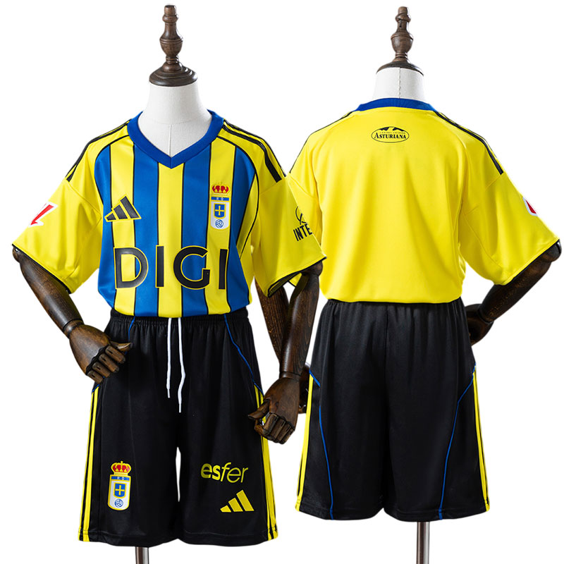 Real Oviedo fodboldtrøje børn 25/26 udebanesæt - kids fodboldtøj