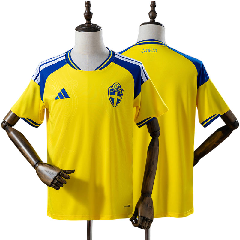 Sverige 2026 hjemmebanetrøje - gul herre fodboldtrøje til VM 2026
