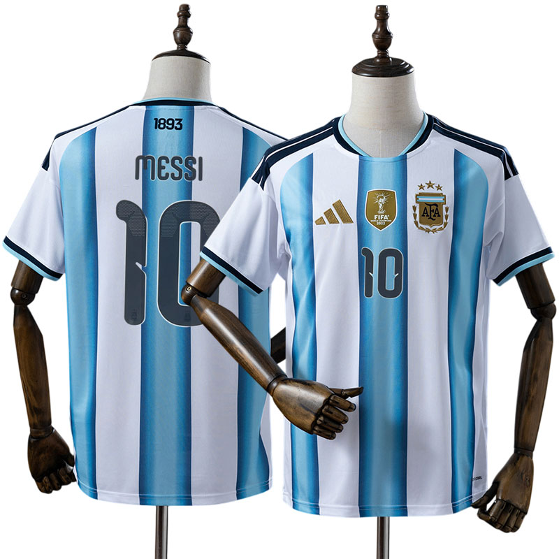 Argentina VM 2026 hjemmebanetrøje til mænd - fodboldtrøje med Messi 10 tryk