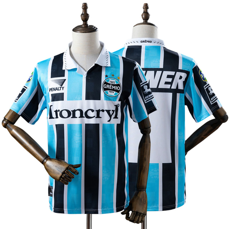 Grêmio FBPA 1997 blå retro hjemmebanetrøje til mænd