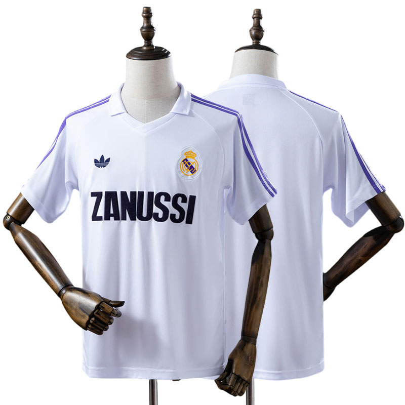Herre Real Madrid 1984/86 hjemmebanetrøje – retro hvid top