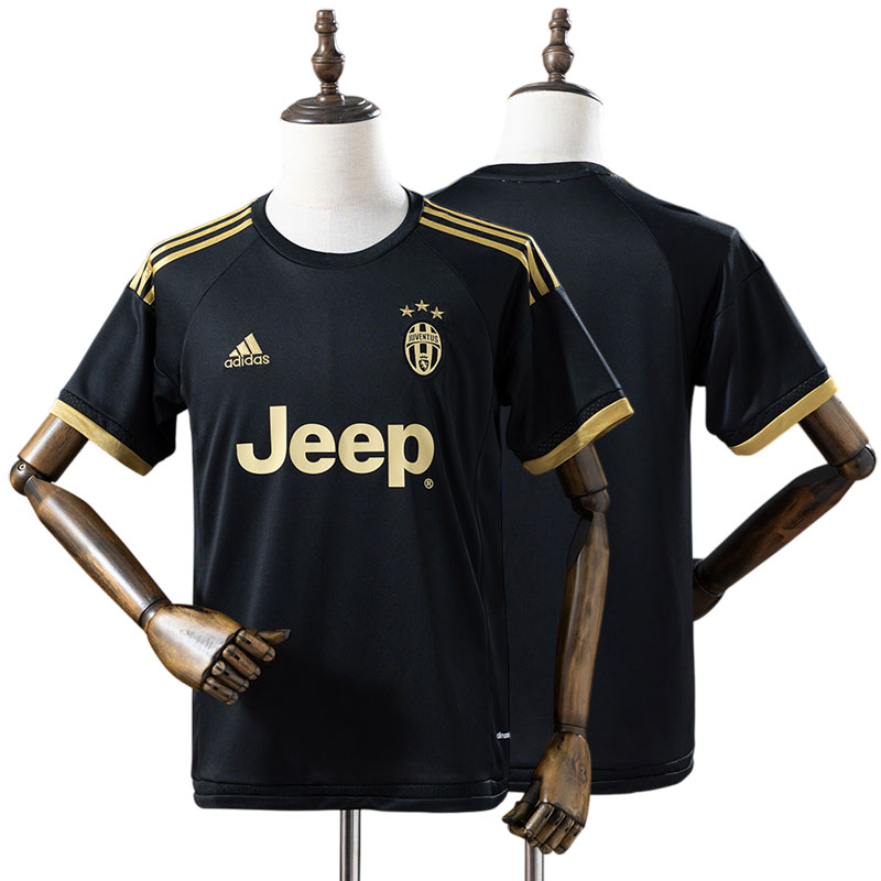 Juventus 2015/16 retro tredje trøje - sort guld herre fodboldtrøje