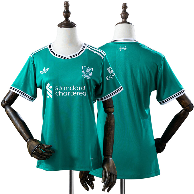 Liverpool 25/26 tredjetrøje til damer - grøn dame fodboldtrøje