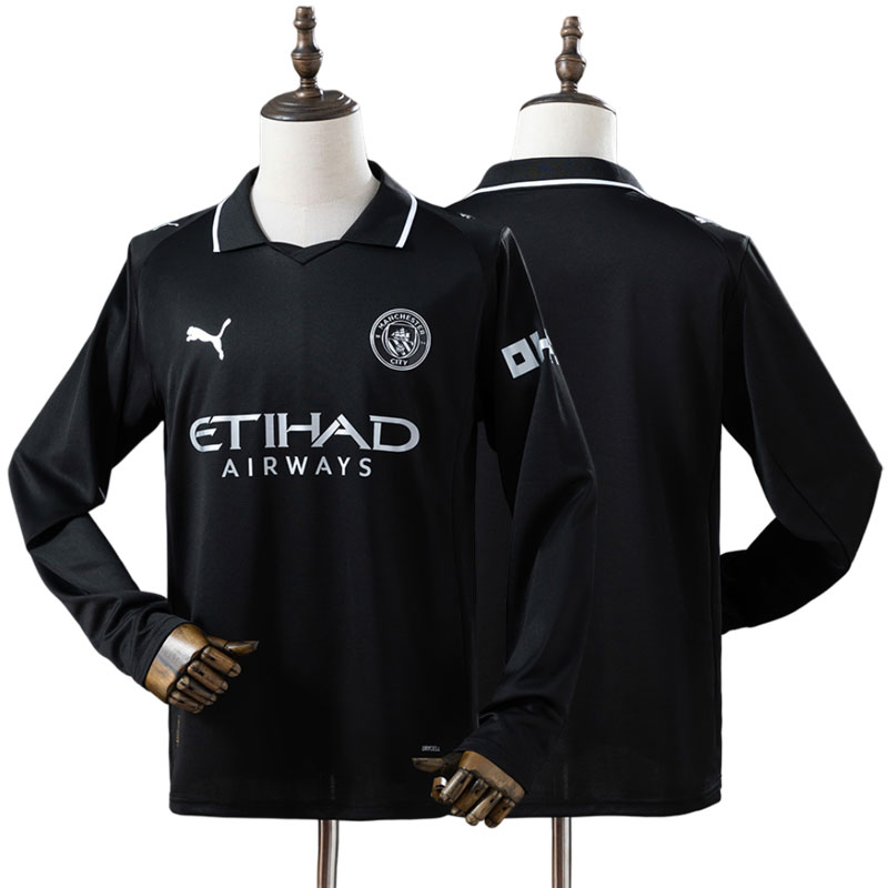 Manchester City udebanetrøje 2025/26 sort langærmet