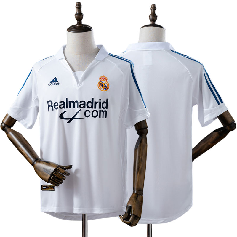 Real Madrid 2001/02 hvid retro hjemmebanetrøje til mænd