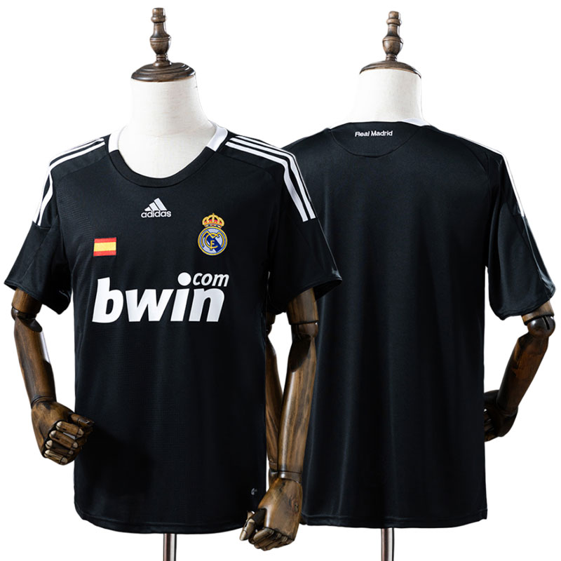 Real Madrid 2008/09 retro tredjetrøje – sort herre fodboldtrøje