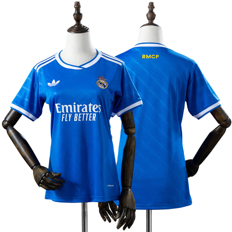 Real Madrid 25/26 tredje fodboldtrøje til kvinder - blå dame model
