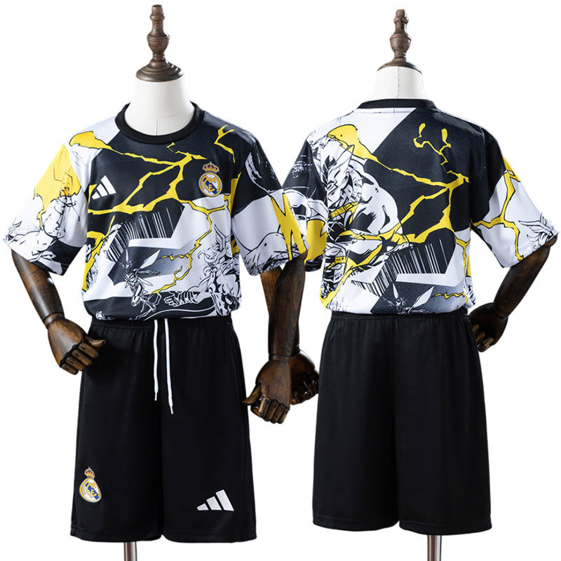 Real Madrid Avengers Pre-Match 2025/26 fodboldsæt til børn - trøje og shorts