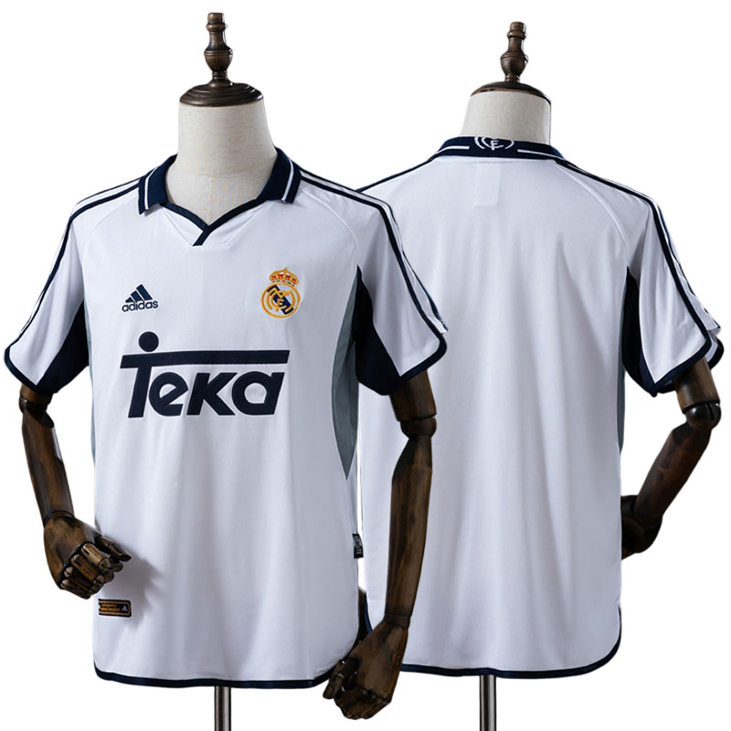 Real Madrid hjemmebanetrøje 2000/01 - hvid retro trøje til mænd