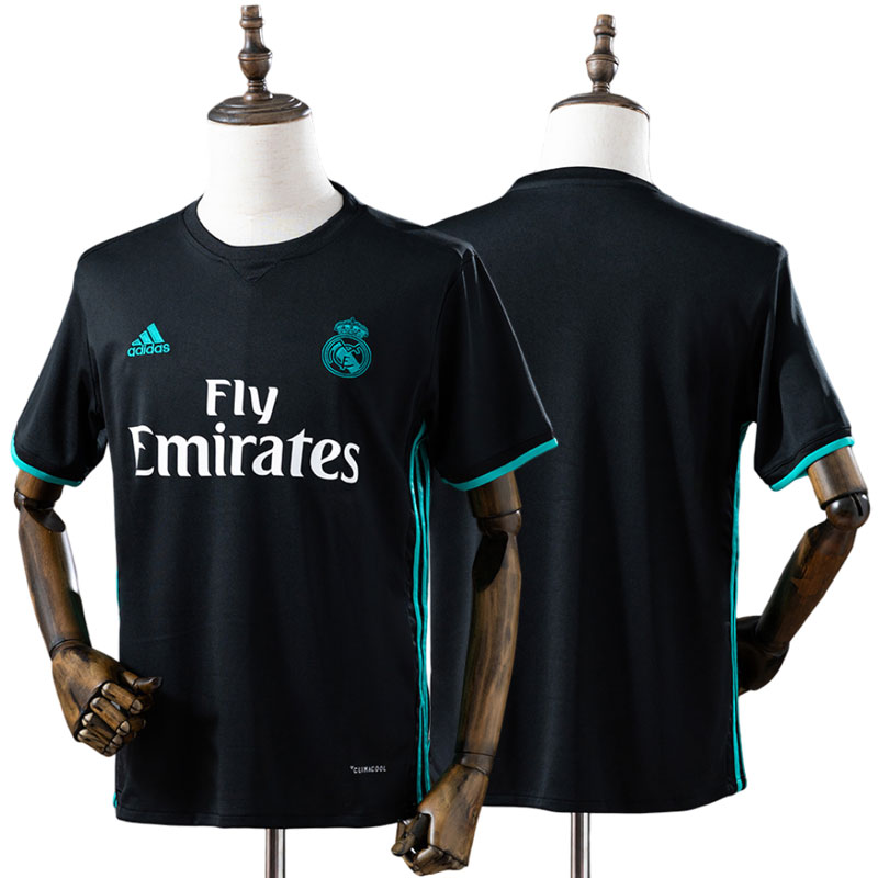 Real Madrid retro udebanetrøje 2017/18 til mænd – sort fodboldtrøje
