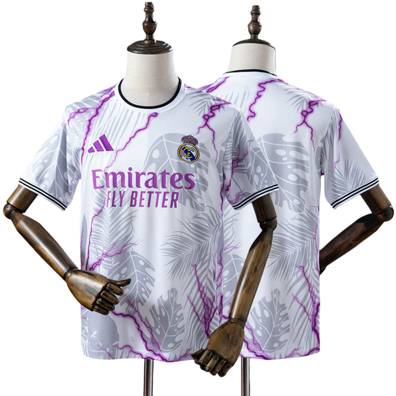 Real Madrid special edition trøje 25/26 i hvid og lilla design