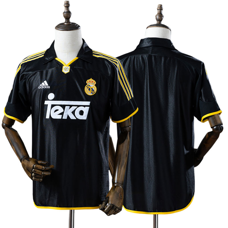 Retro Real Madrid 1999–2000 udebanetrøje - sort herre fodboldtrøje