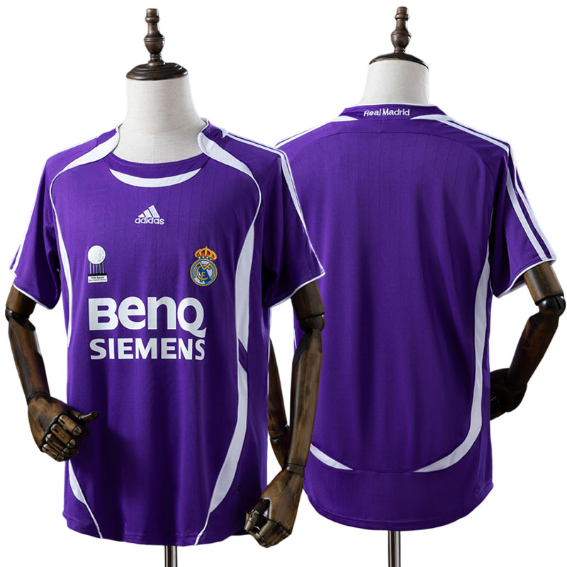 Retro Real Madrid 2006/07 tredje trøje til mænd – lilla fodboldtrøje