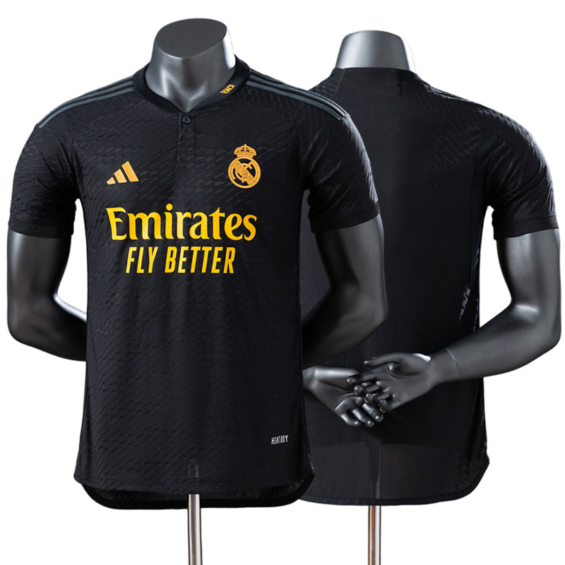 Retro Real Madrid 2023/24 tredjetrøje – sort herre fodboldtrøje