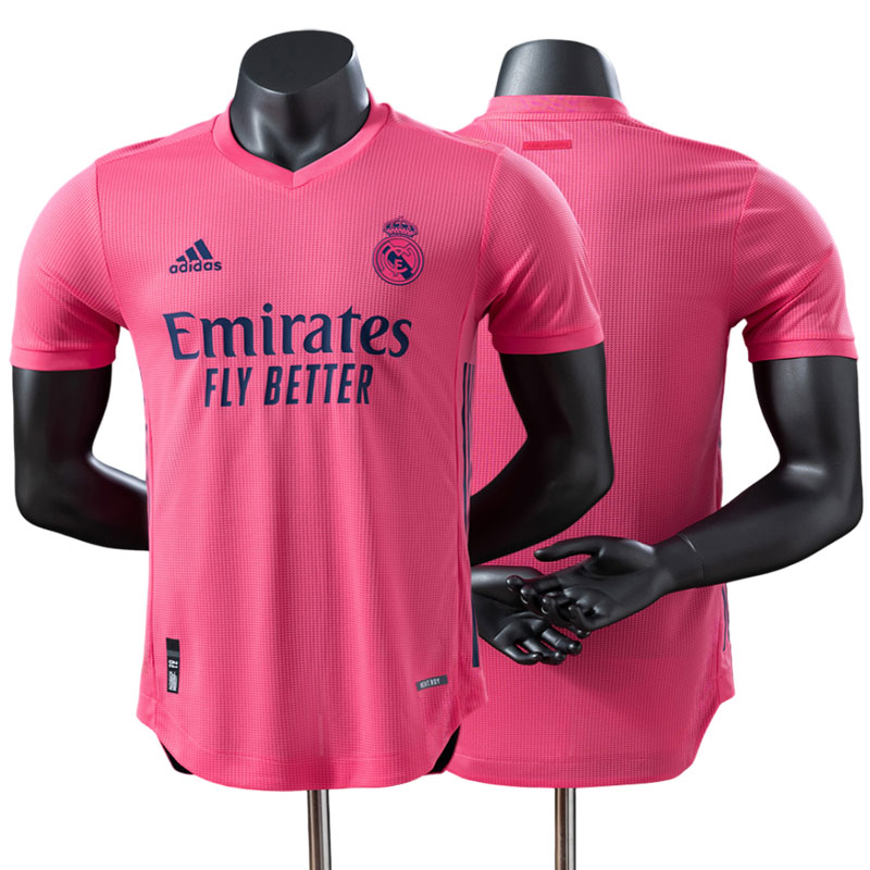 Retro Real Madrid udebanetrøje 2020/21 - lyserød fodboldtrøje til herrer