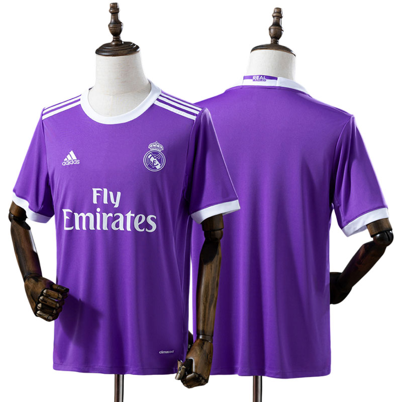 Retro fodboldtrøje Real Madrid 16/17 - udebanetrøje i lilla