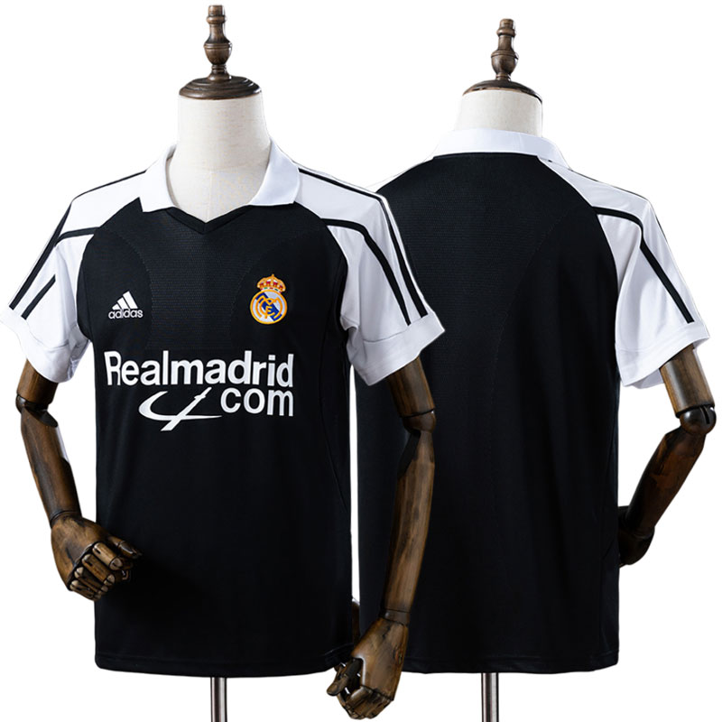 Real Madrid 2001/02 retro udebanetrøje – sort/hvid fodboldtrøje til herrer
