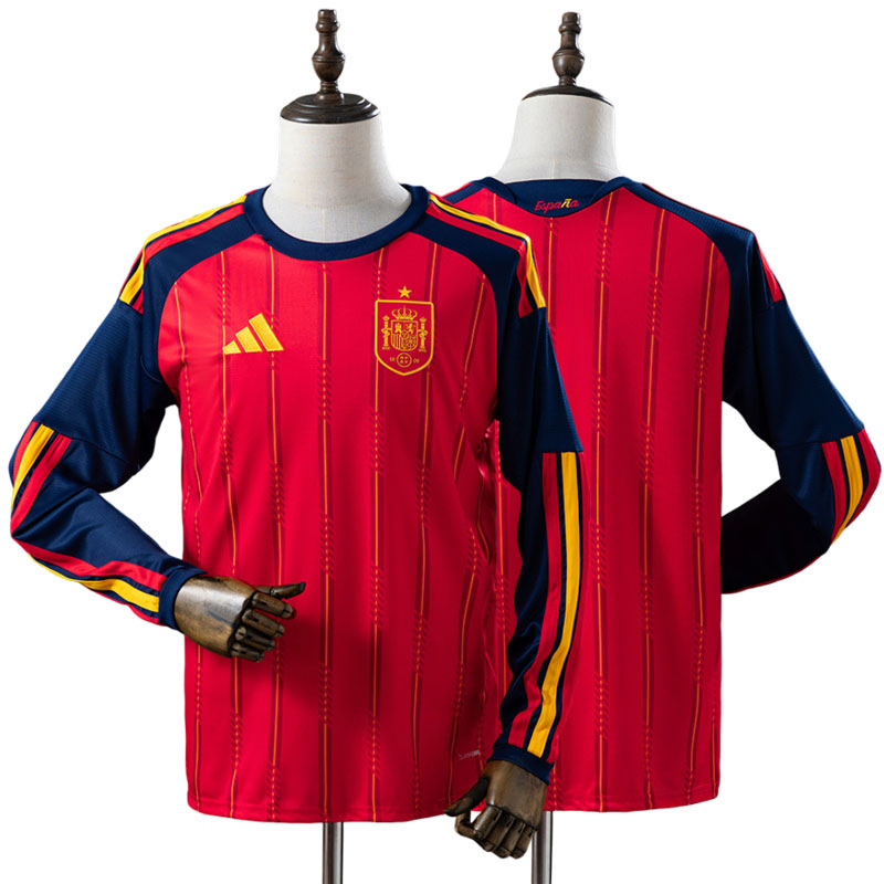 Spanien VM 2026 hjemmebane langærmet fodboldtrøje