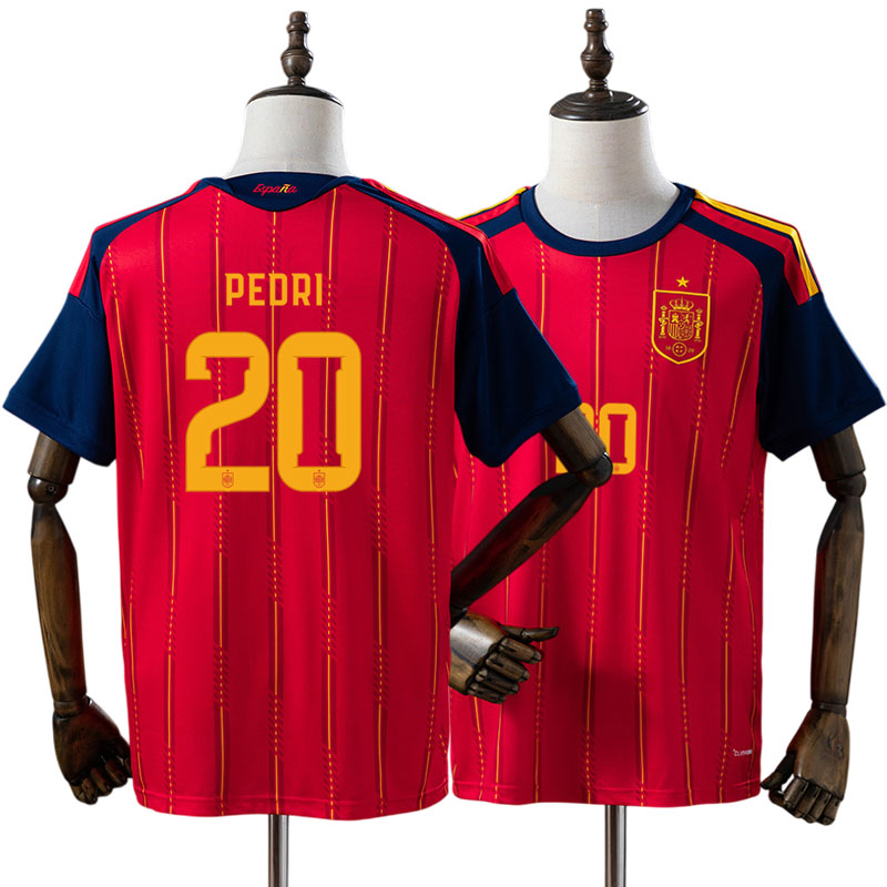 Spanien VM fodboldtrøje 2026 hjemme - med Pedri 20 navn og nummer