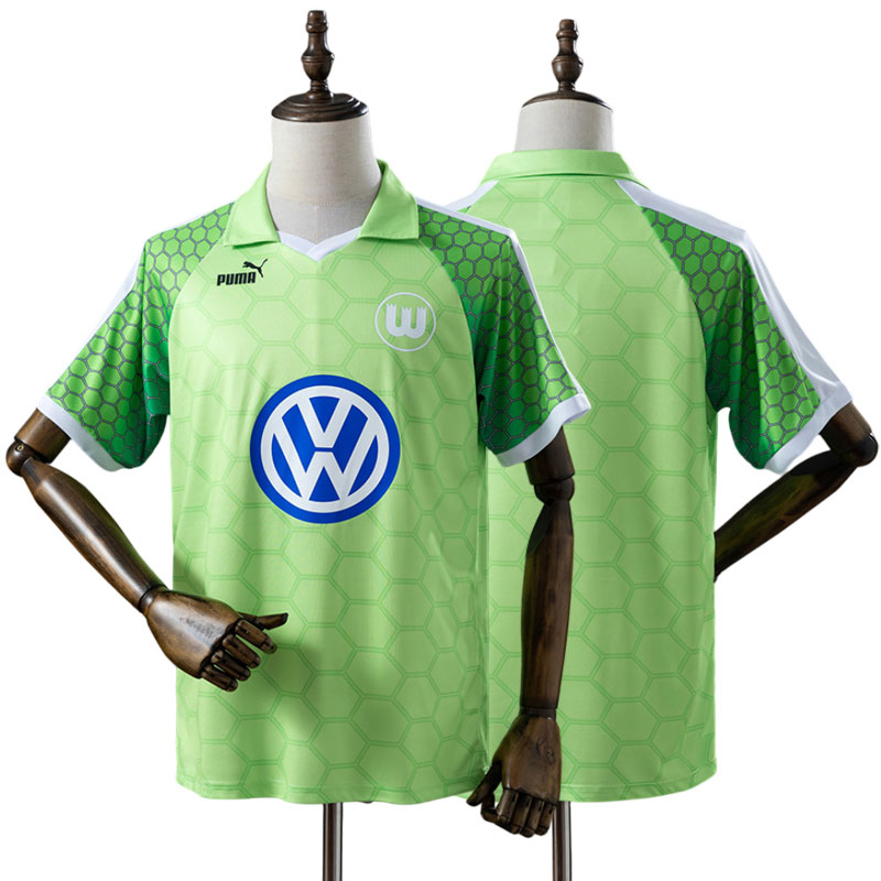 VfL Wolfsburg 1997/98 grøn retro hjemmebanetrøje til mænd