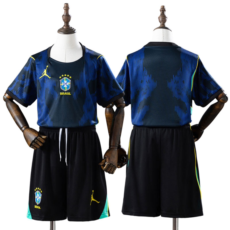 Børne fodboldsæt Brasilien 2026 – VM udebanetrøje